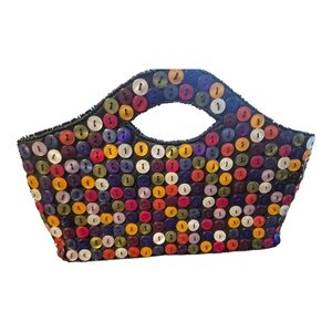 Vintage K.c. Malhan  Button-Embellished Womens Clutch